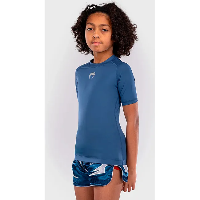 Рашгард для детей VENUM Contender Short Sleeves - Royal Blue