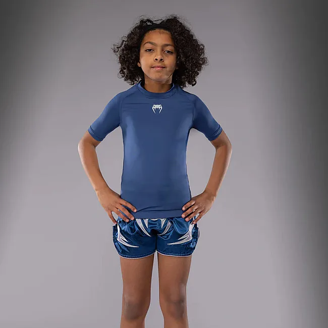 Рашгард для детей VENUM Contender Short Sleeves - Royal Blue