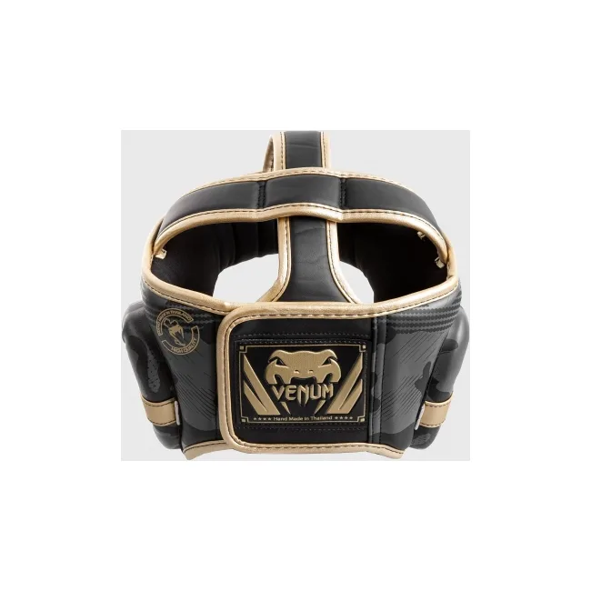 Шлем для бокса VENUM Elite Dark Camo Gold