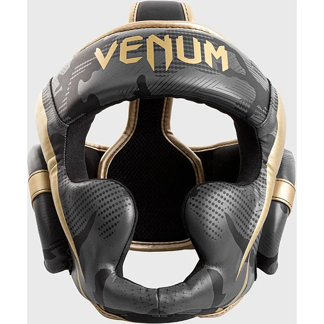 Шлем для бокса VENUM Elite Dark Camo Gold