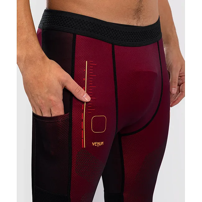 Штани компресійні VENUM Tactical XT - Black/Burgundy/Gold