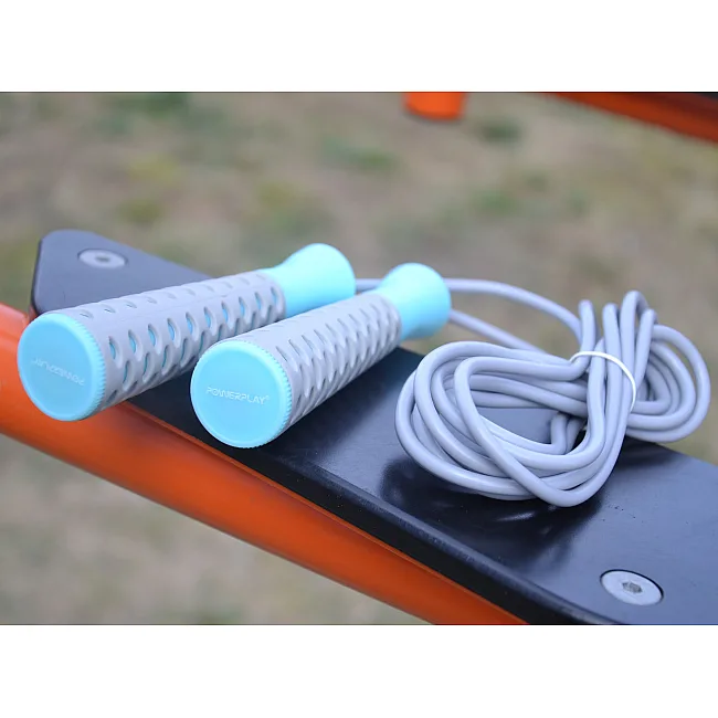 Скакалка POWERPLAY 4206 PRO+ Серо-мятная (2,75м)