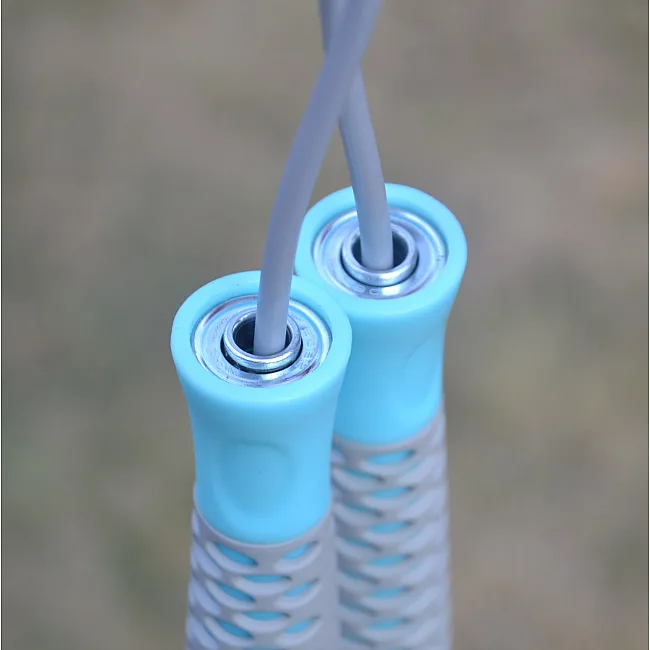 Скакалка POWERPLAY 4206 PRO+ Серо-мятная (2,75м)
