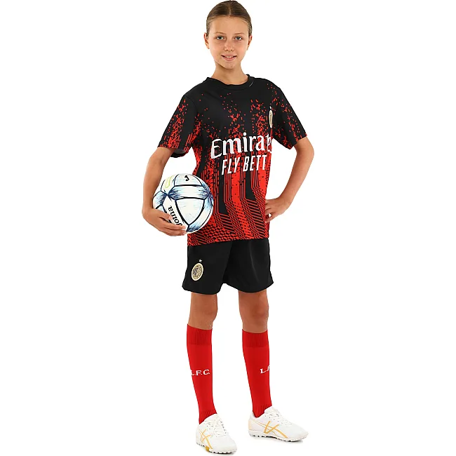 Футбольна форма дитяча із символікою клубу AC MILAN домашня 2024 SP-SPORT CO-7192