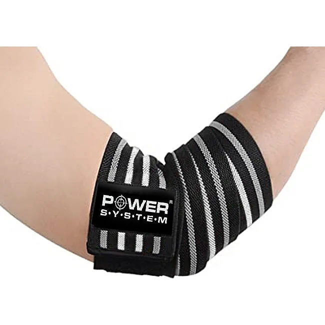 Бинты на локоть POWER SYSTEM PS-3600 Grey/Black(пара)