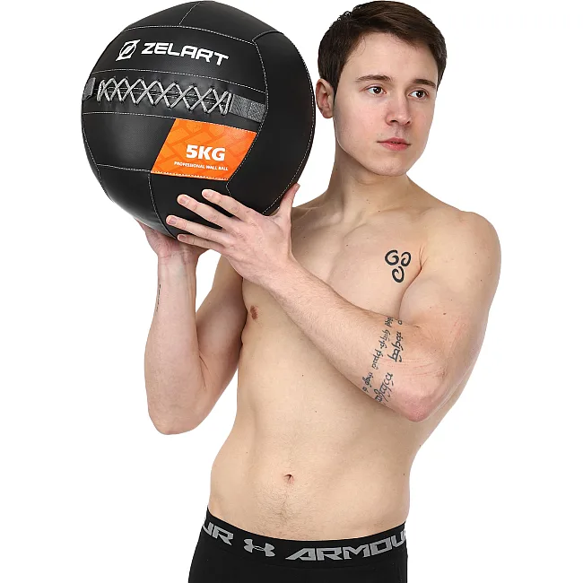 Мяч набивной медицинский для кроссфита WALL BALL ZELART
 TA-7822-5 вес-5кг