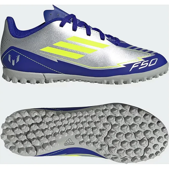 Сороконіжки Adidas F50 CLUB TF J MESSI сріблястий