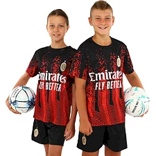 Футбольна форма дитяча із символікою клубу AC MILAN домашня 2024 SP-SPORT CO-7192