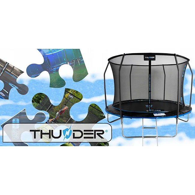 Батут THUNDER INSIDE ELITE с внутренней сеткой 6 футов 183 см черно-голубой