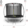 Батут OUTTEC Pumpkin с внутренней сеткой 10 футов 305 см черно-серый