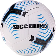Футбольный мяч HYBRID SOCCERMAX FIFA FB-3114 №5 PU (Белый-черный-голубой)
