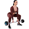 Штанга неразборная с фиксированным весом изогнутая полиуретановая LiveUp LP8011-25 длина-89,2см 25кг