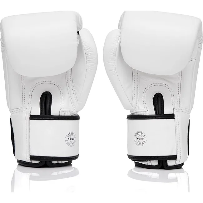 Боксерские перчатки Fairtex BGV1-ONE (натуральная кожа) White (бинты в комплекте)