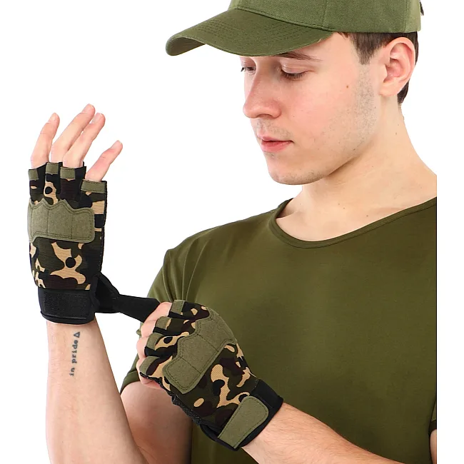 Тактические перчатки
 без пальцев
 SP-SPORT
 BC-8789 (Камуфляж)