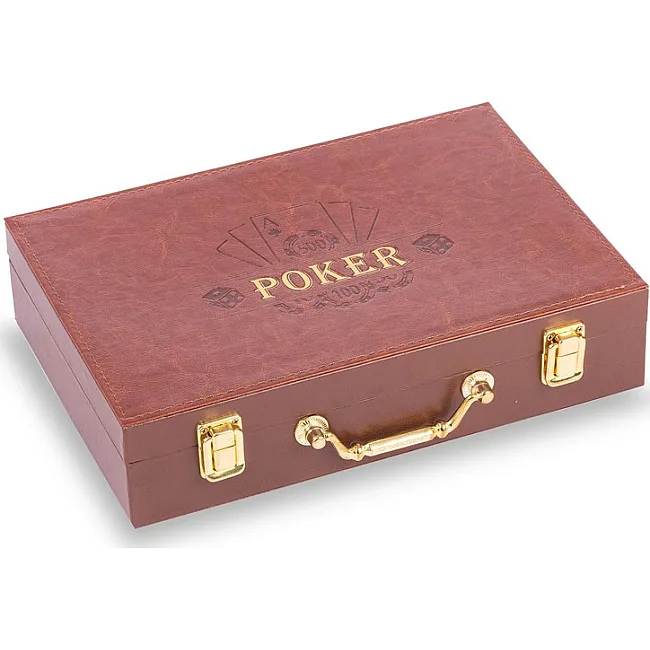 Набор для покера в кейсе из экокожи Poker game set SP-SPORT
 PK200L 200 фишек