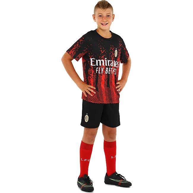 Футбольна форма дитяча із символікою клубу AC MILAN домашня 2024 SP-SPORT CO-7192