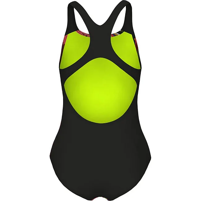 Купальник закрытый для девочек Arena PALETTE SWIMSUIT SWIM PRO BACK коралловый, черный