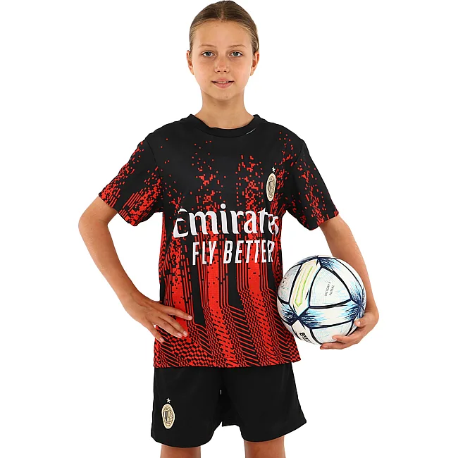 Футбольна форма дитяча із символікою клубу AC MILAN домашня 2024 SP-SPORT CO-7192