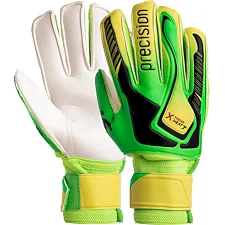 Детские вратарские перчатки с защитой пальцев PRECISION SP-SPORT FB-907 5-7 (Салатовый-желтый)