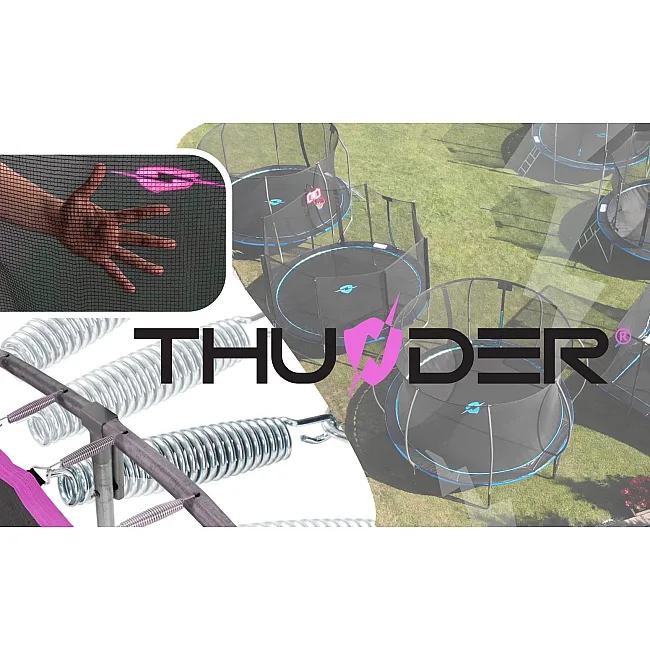 Батут THUNDER OUTSIDE PRO с наружной сеткой 12 футов 366 см черно-розовый