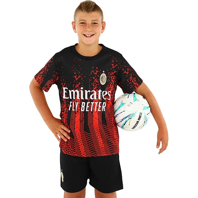 Футбольна форма дитяча із символікою клубу AC MILAN домашня 2024 SP-SPORT CO-7192