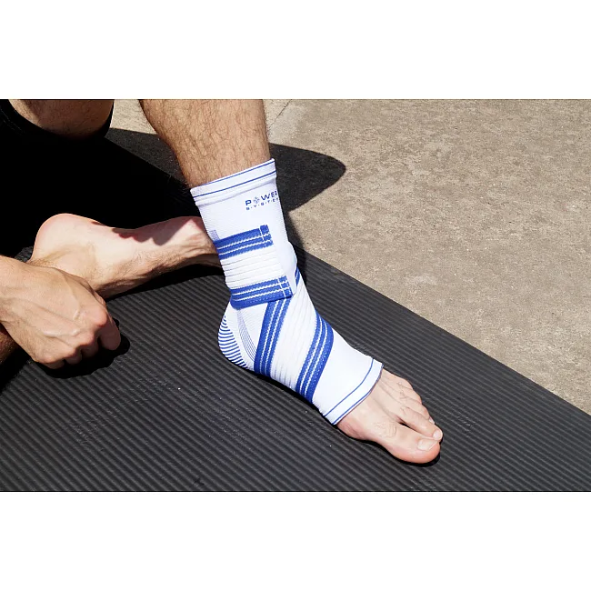 Бандаж на гомілковостоп POWER SYSTEM PS-6009 Ankle Support Pro Blue/White (1шт)