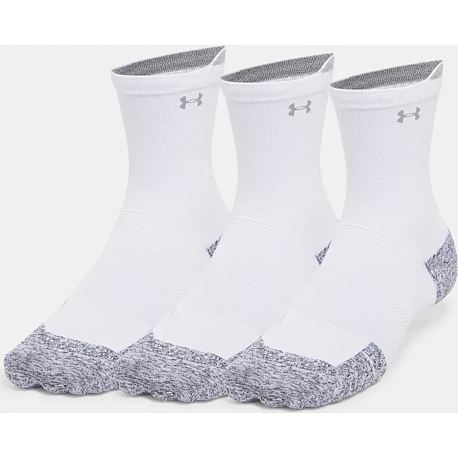 Шкарпетки UNDER ARMOUR ArmourDry® Run Cushion Unisex 3 Pack Mid Crew White Reflective