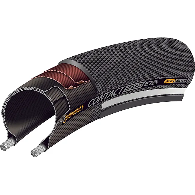 Покрышка на велосипед CONTINENTAL Contact Speed, 28" | 700 x 28C | 28 x 1 5/8 x 1 1/8, черная, не складная, skin