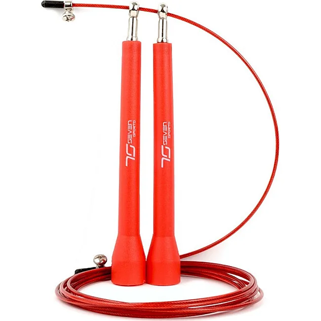 Скоростная скакалка 7SPORTS Elite Rope 3м. металлическая на подшипниках SK-5 красная