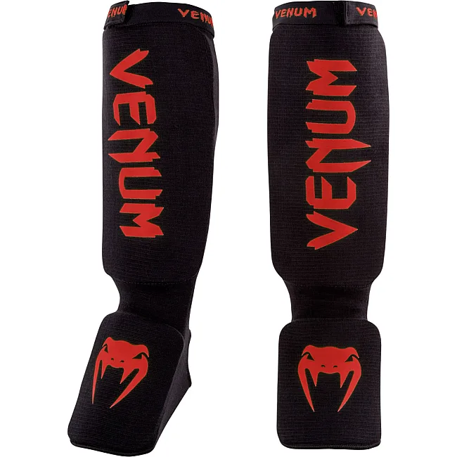 Защита голени и голеностопа Venum Kontact Shinguards Black Red