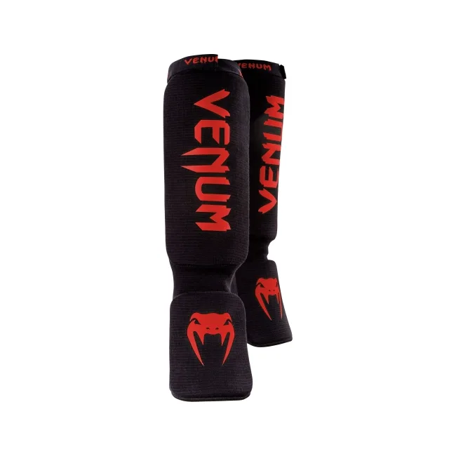Защита голени и голеностопа Venum Kontact Shinguards Black Red