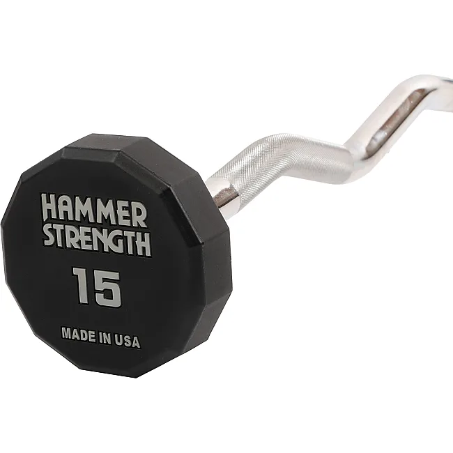 Штанга неразборная с фиксированным весом изогнутая PEV HAMMER STRENGHT TA-9978-15 (Черный)