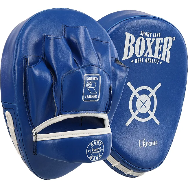 Лапа боксерская изогнутая тренировочная BOXER NEW 2011-N (Синий)