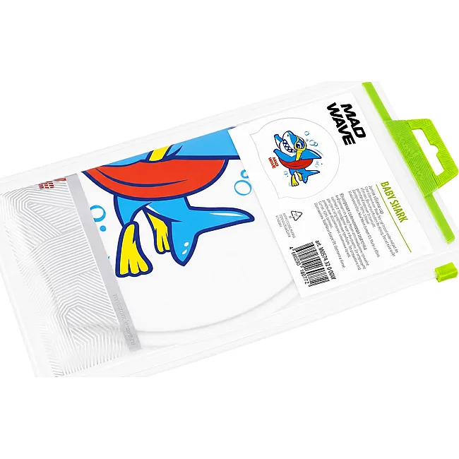 Шапочка для бассейна силиконовая для взрослых MADWAVE Baby shark M057432 (Белый)