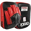 Лапа боксерская изогнутая тренировочная кожа YOKKAO YKO-217 (Черный-красный)