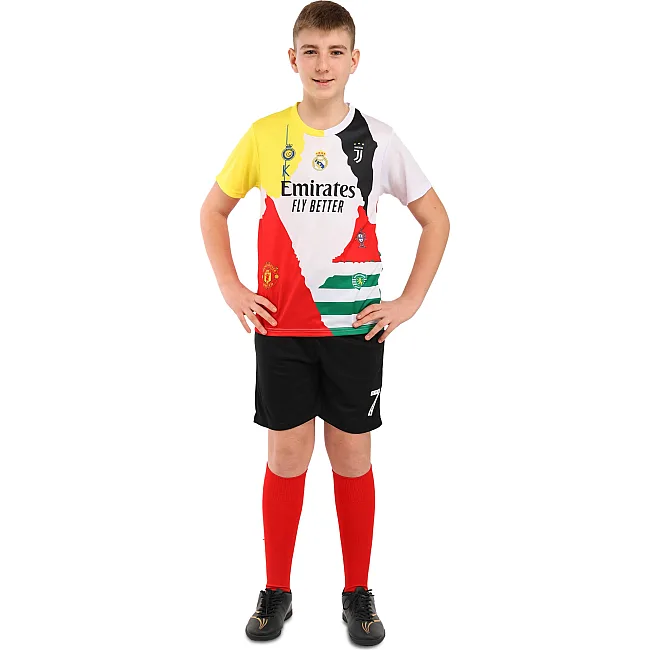 Дитяча футбольна форма RONALDO 7 SP-SPORT CO-7366 (Білий-чорний)