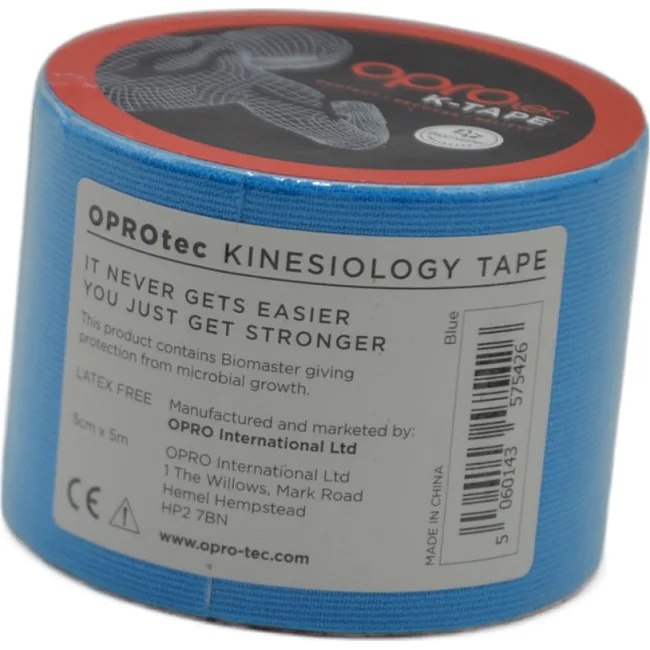 Кинезиологический тейп OPROtec Kinesiology Tape TEC57542 синий 5cm*5м