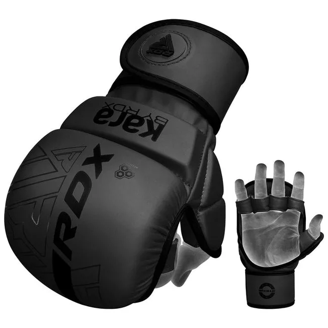 Перчатки для рукопашного боя ММА RDX F6 KARA Matte Black Plus