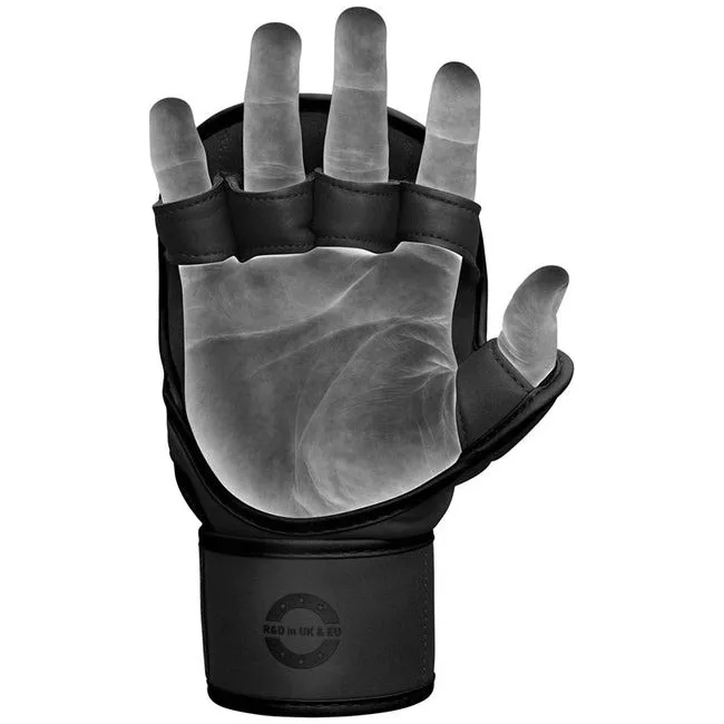 Перчатки для рукопашного боя ММА RDX F6 KARA Matte Black Plus