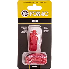 Свисток спортивный судейский пластиковый со шнурком MINI FOX40-MINI (Красный)