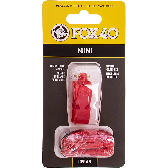 Свисток спортивный судейский пластиковый со шнурком MINI FOX40-MINI (Красный)