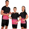 Футбольная форма комплект футболка и шорты LIDONG D8861 4XS-XXL (Черный-розовый)
