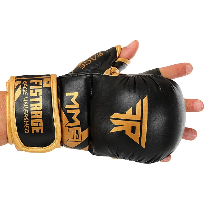Перчатки Крабы спаринговые для MMA FISTRAGE VL-5521 (Черный-золотой)