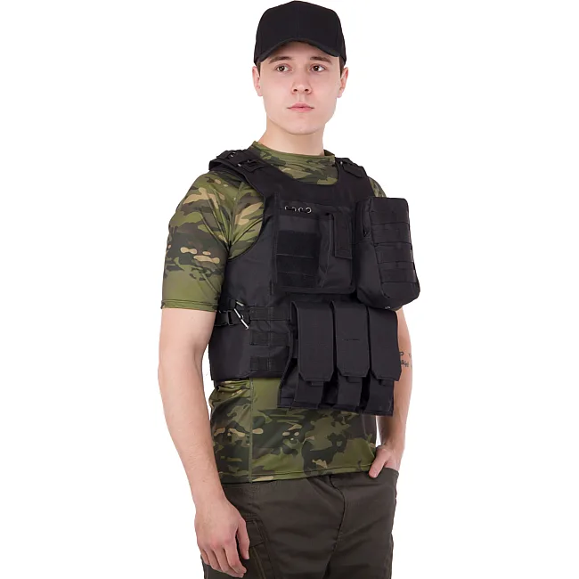 Разгрузочный жилет
 на 4 кармана MILITARY RANGERS
 ZK-5516 (Черный)