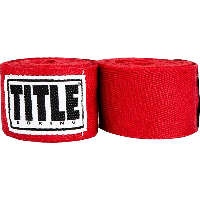 Бинти для боксу TITLE Boxing Traditional Weave 180" Red (4.5м.)