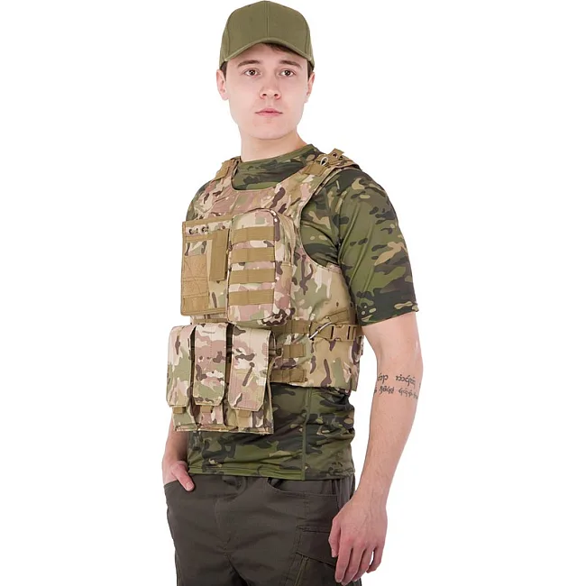 Разгрузочный жилет
 на 4 кармана MILITARY RANGERS
 ZK-5516 (Черный)
