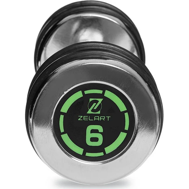 Гантель цільна сталева хромована ZELART
 FI-2622-6 1шт 6кг хром