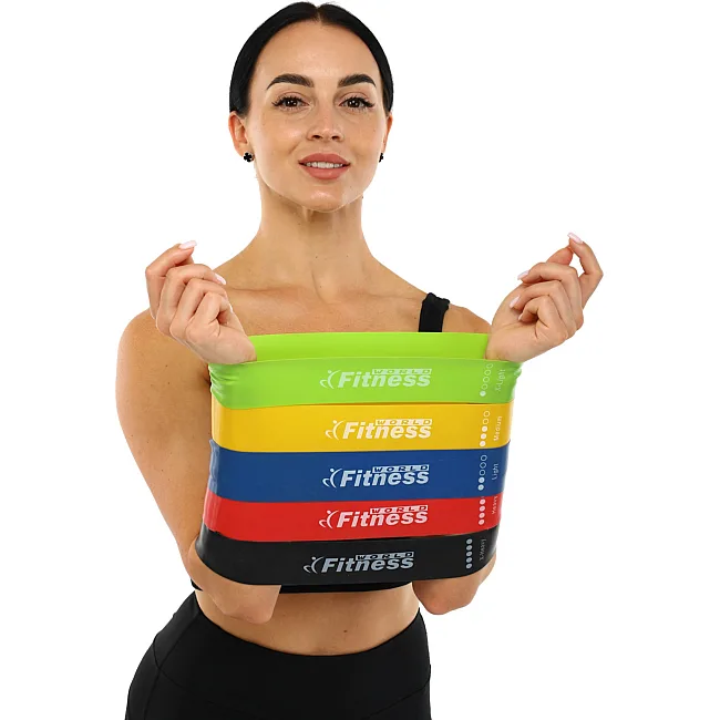Набор резинок для упражнений ленты сопротивлений
 World Fitness FI-2184 5шт
