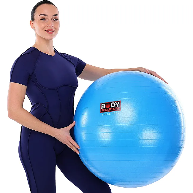 Фітбол м'яч для фітнесу глянсовий BODY SCULPTURE BJBB-001TBL-30N ø75см (Синій)