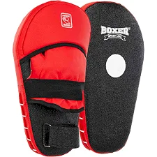 Лапа боксерская прямая тренировочная удлиненная Кирза BOXER 2009-01 40х21х4,5см 2штуки (Красный)